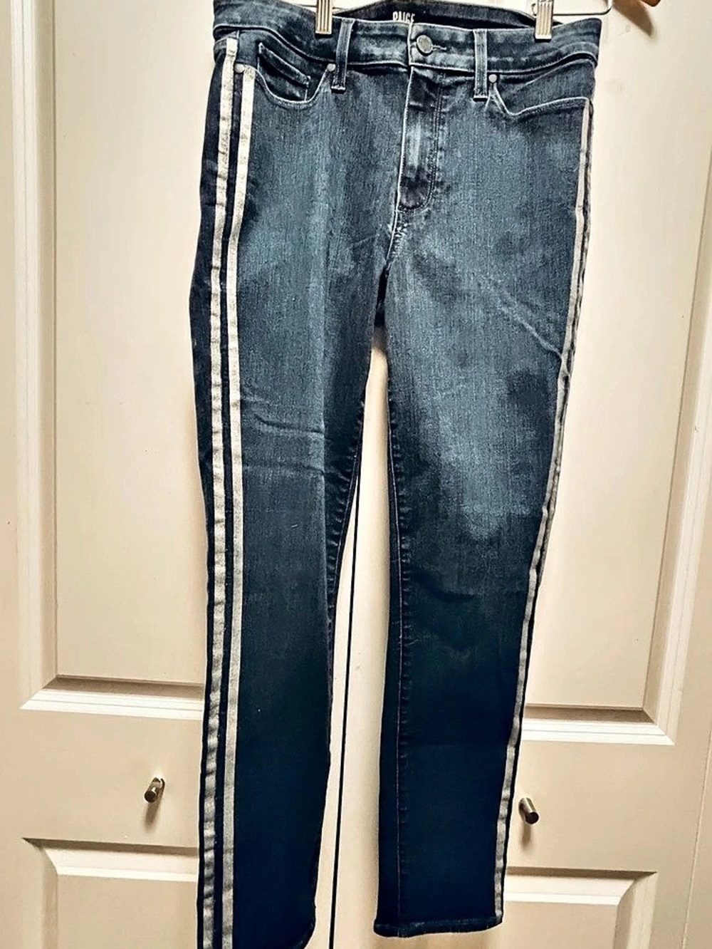 Paige Hoxton Ankle Peg Striped Skinny Jeans Waist 30
